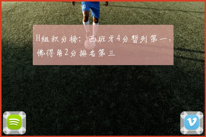 H组积分榜：西班牙4分暂列第一，佛得角2分排名第三